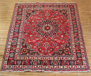 Hand Knotted Vintage Mashad Persian Rug, 205 x 287 cm (Clearance)