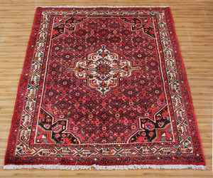 Hand Knotted Vintage Hamadan Persian Rug, 160 x 210 cm full view