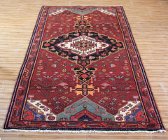 Hand Knotted Vintage Sonqor Persian Rug, 124 x 315 cm
