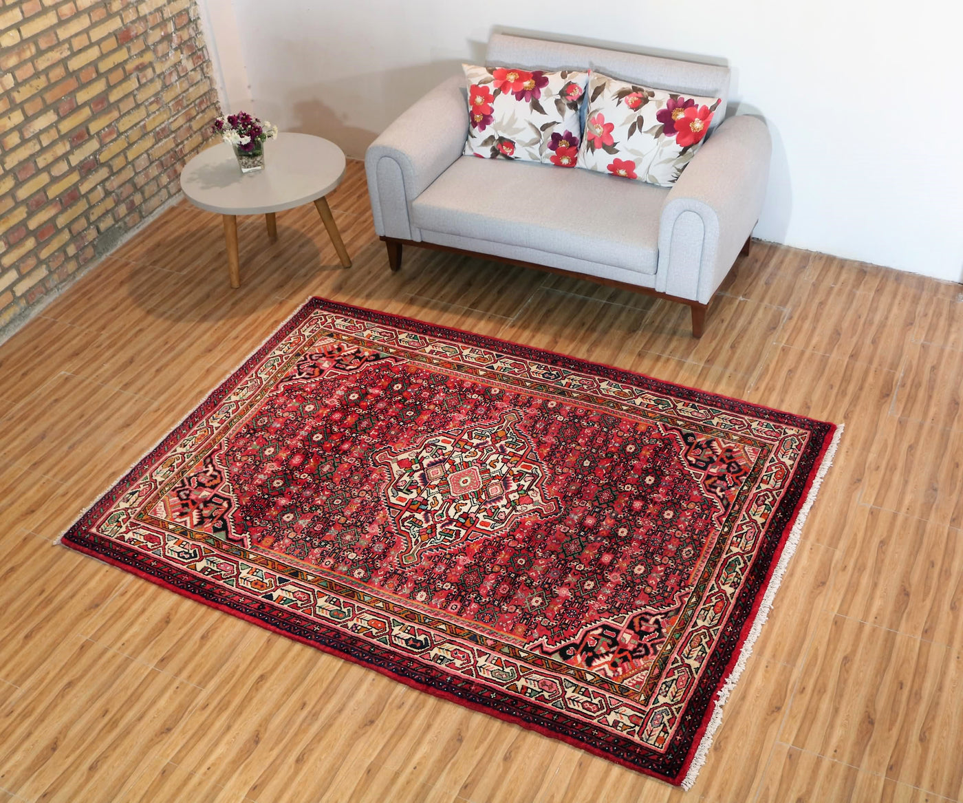 Vintage Hamadan Persian Rug – Emerald Echo