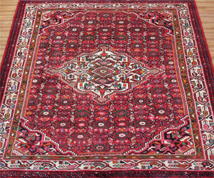 Hand Knotted Vintage Hamadan Persian Rug, 160 x 207 full rug view