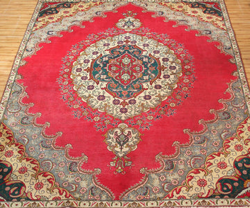 Hand Knotted Vintage Tabriz Persian Rug, 240 x 327 cm (Clearance)