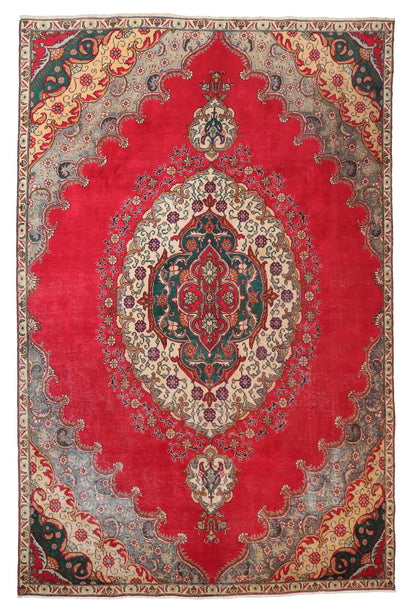 Hand Knotted Vintage Tabriz Persian Rug, 240 x 327 cm (Clearance)