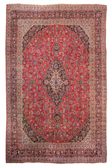 Hand Knotted Vintage Mashad Persian Rug, 288 x 374 cm (Clearance)