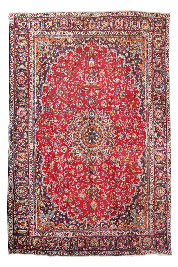 Hand Knotted Vintage Mashad Persian Rug, 285 x 376 cm (Clearance)