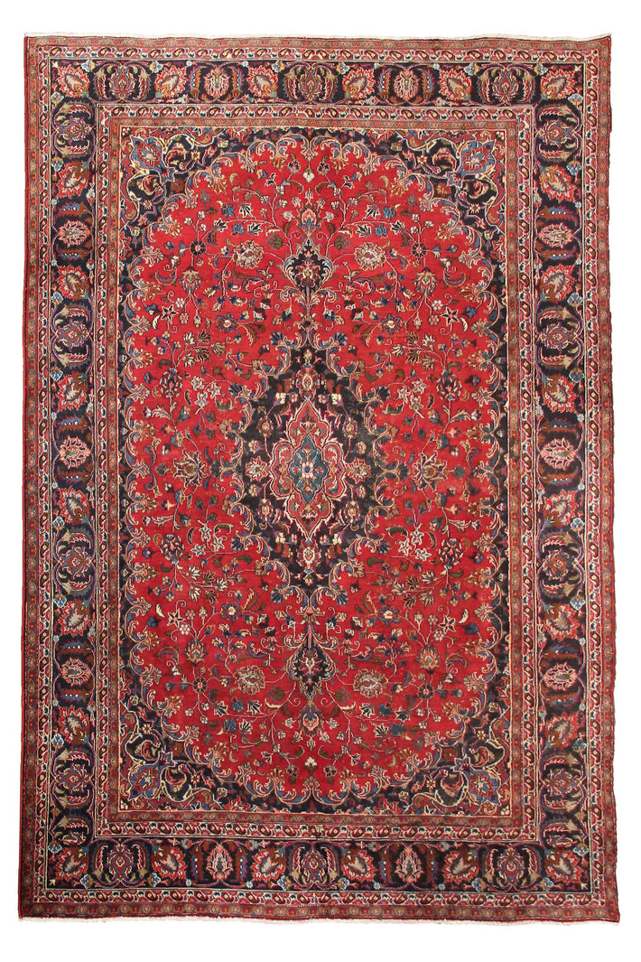 Hand Knotted Vintage Mashad Persian Rug, 238 x 322 cm (Clearance)