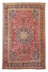 Hand Knotted Vintage Mashad Persian Rug, 298 x 370 cm (Clearance)