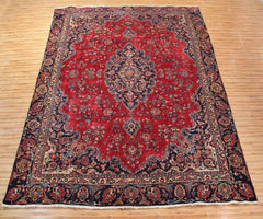 Hand Knotted Vintage Mashad Persian Rug, 270 x 373 cm (Clearance)
