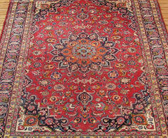 Hand Knotted Vintage Mashad Persian Rug, 198 x 295 cm (Clearance)