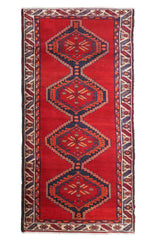 Hand Knotted Vintage Ardabil Persian Runner, 108 x 285 cm
