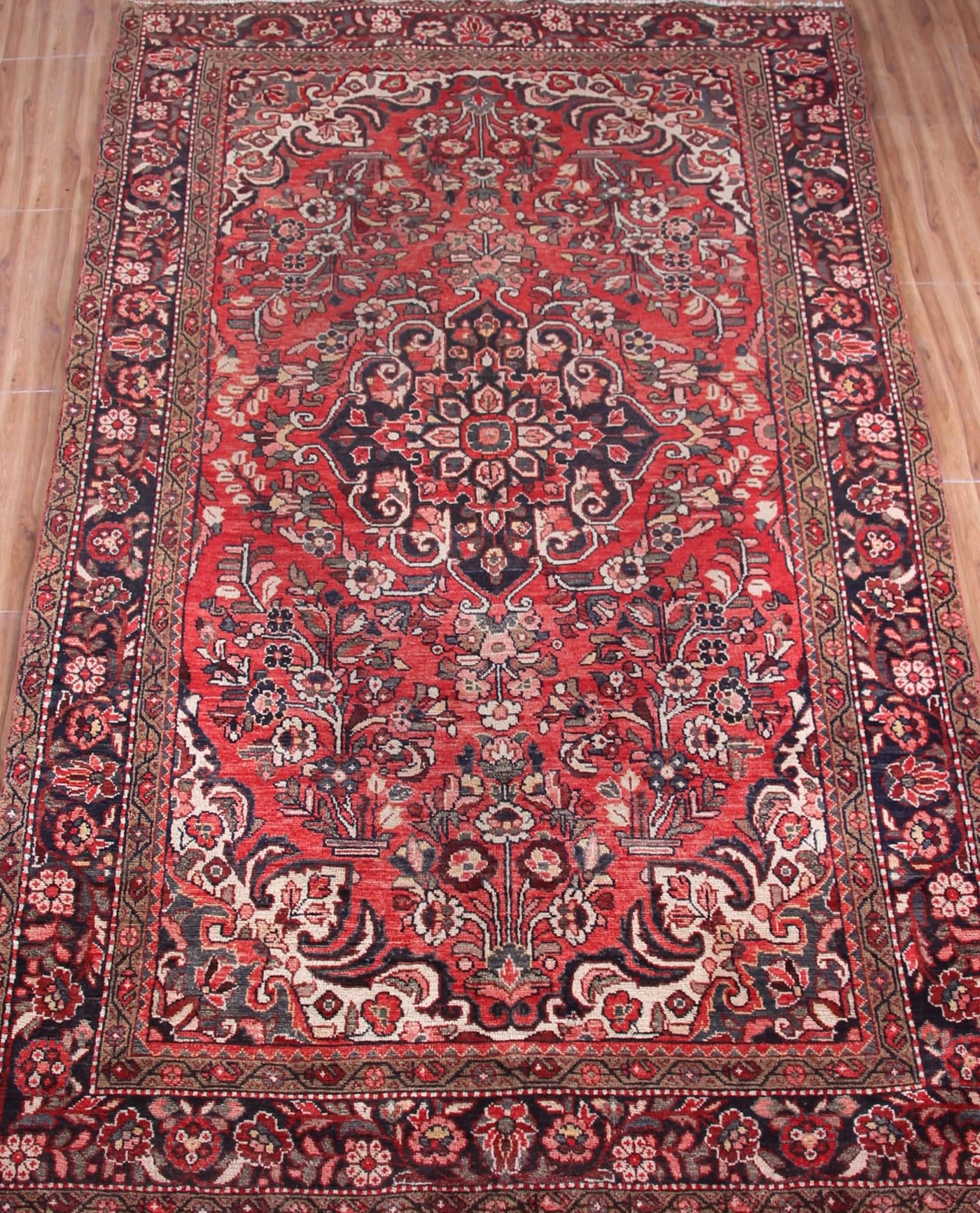 Vintage Hamadan Persian Rug – Ruby Drift
