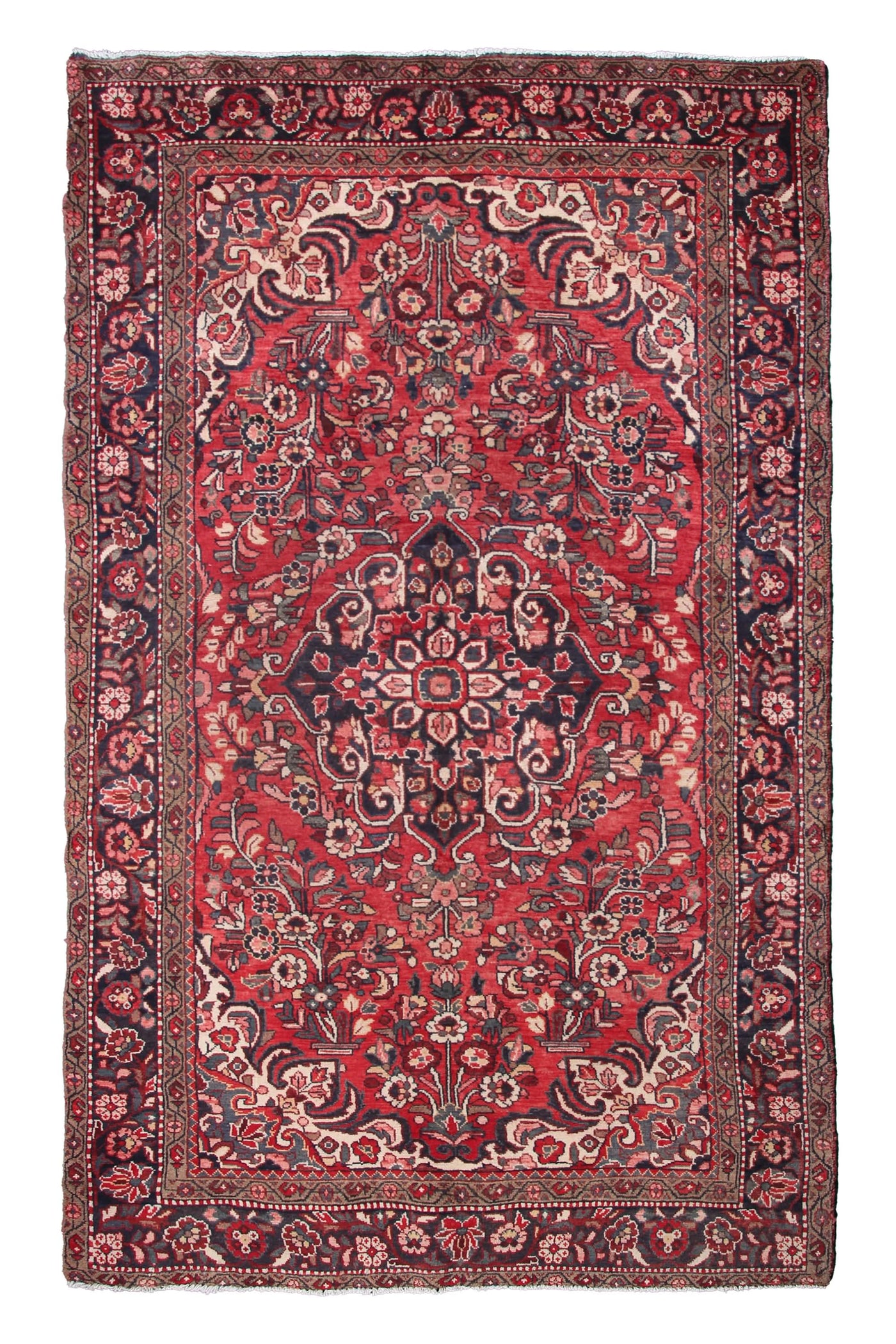 Vintage Hamadan Persian Rug – Ruby Drift