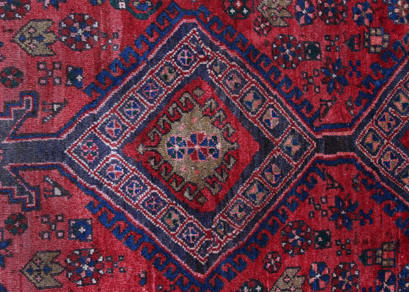Vintage Hamadan Persian Runner Rug – Crimson Passage