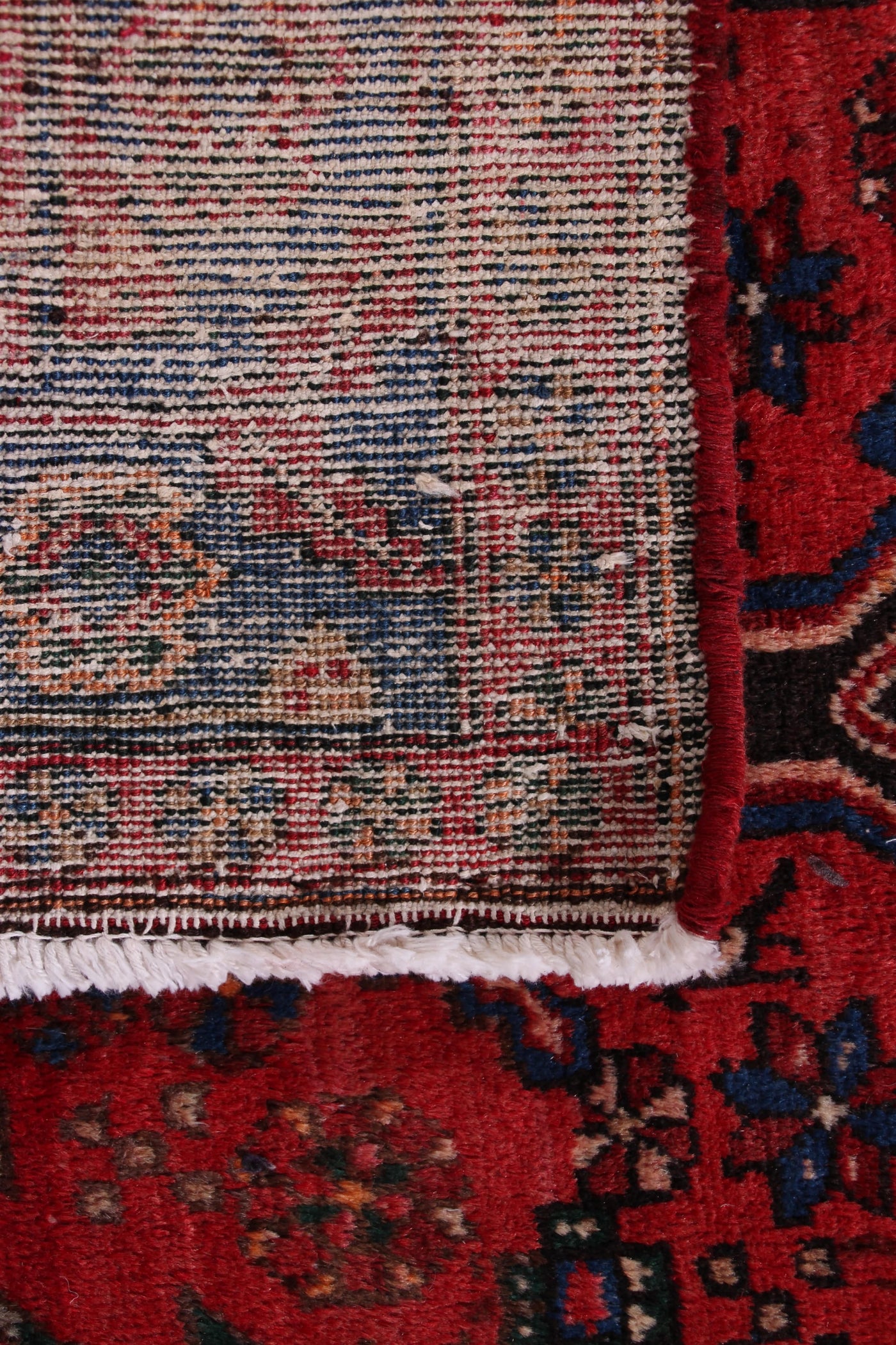 Vintage Hamadan Persian Runner Rug – Crimson Passage