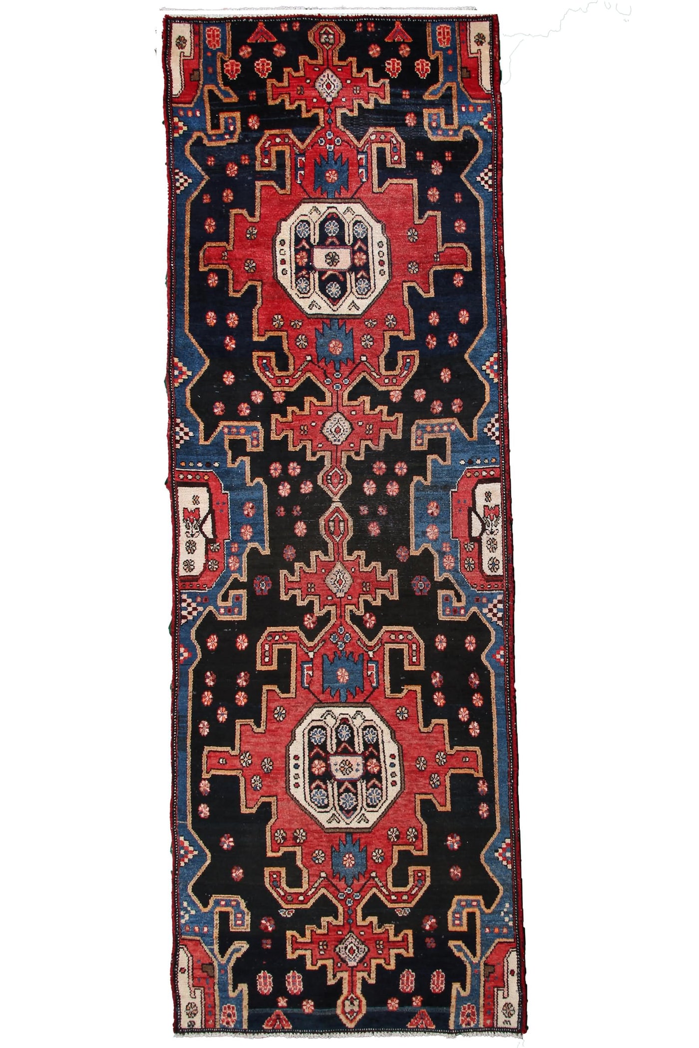 Vintage Saveh Persian Runner Rug – Ember Trail
