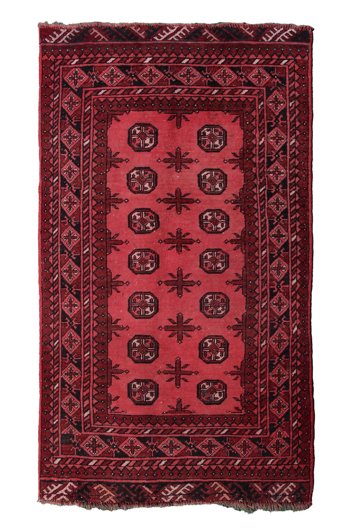 Vintage Turkmen Rug – Pomegranate Mandala