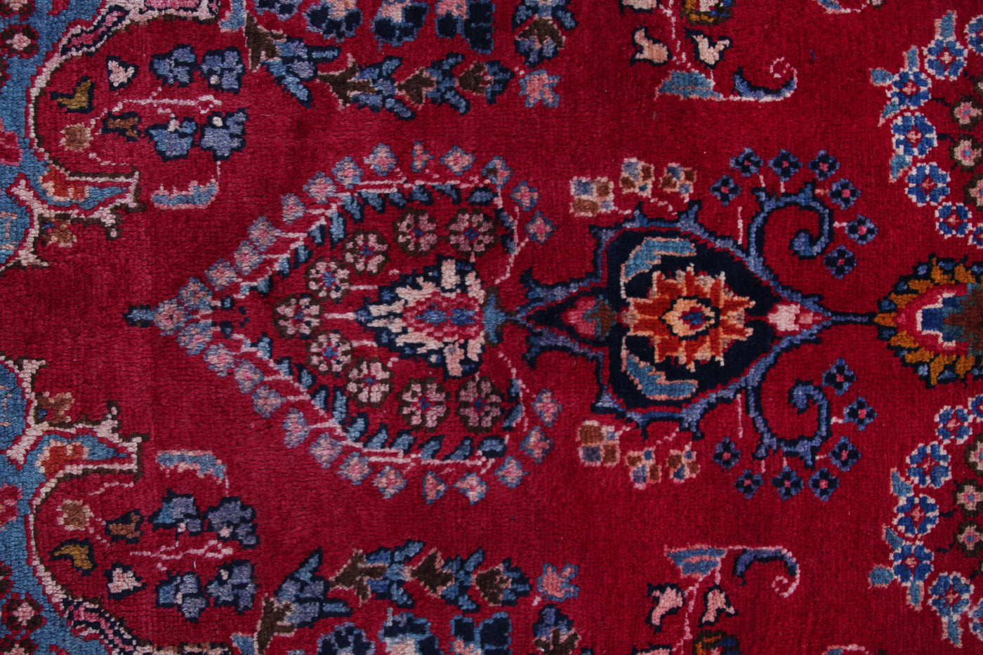 Vintage Sabzevar Persian Rug – Ruby Haze