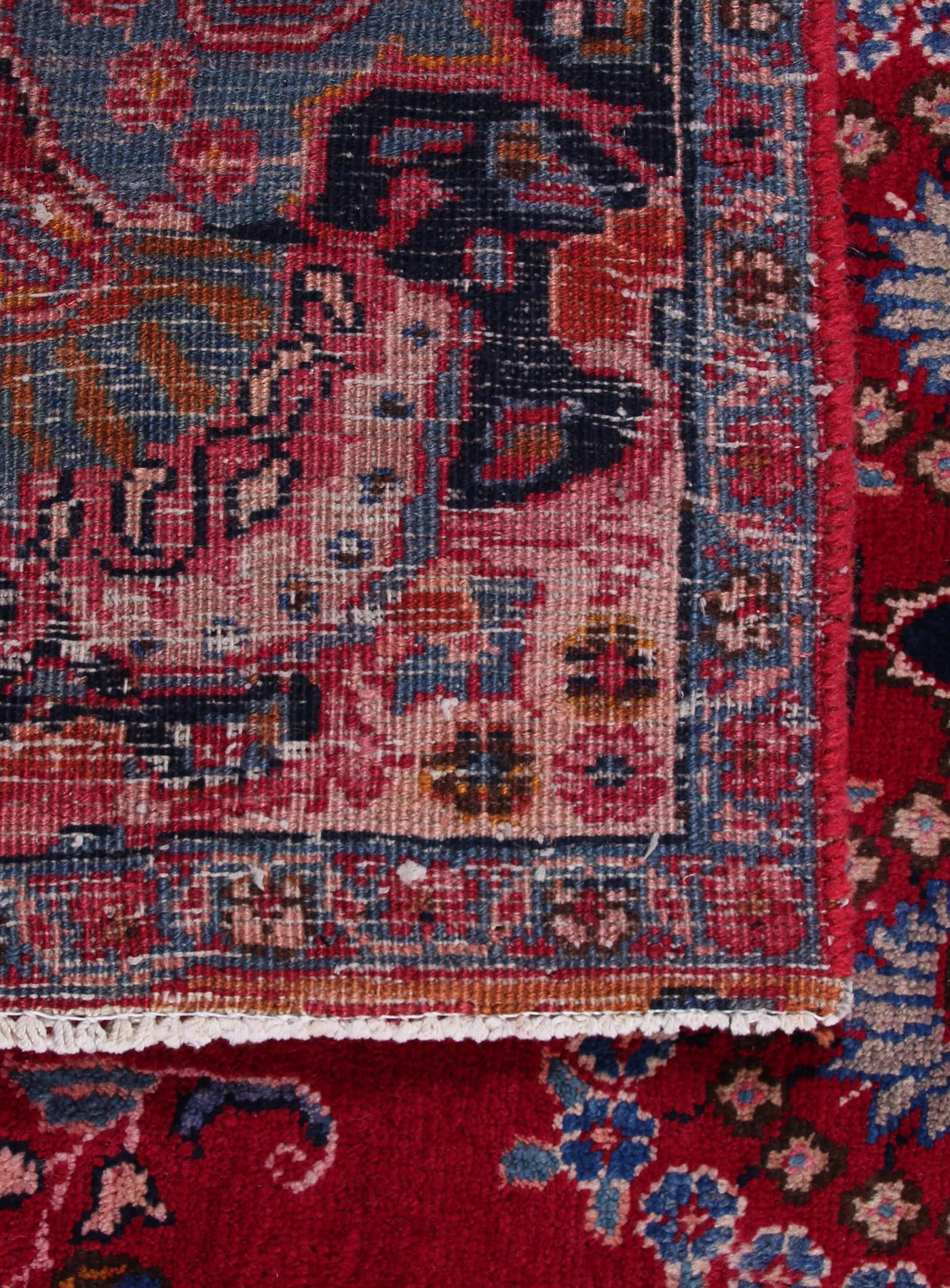 Vintage Sabzevar Persian Rug – Ruby Haze