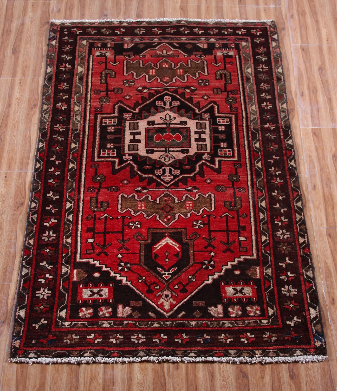 Vintage Zanjan Persian Rug – Sangria Labyrinth