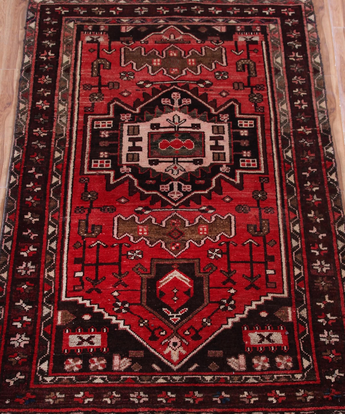 Vintage Zanjan Persian Rug – Sangria Labyrinth