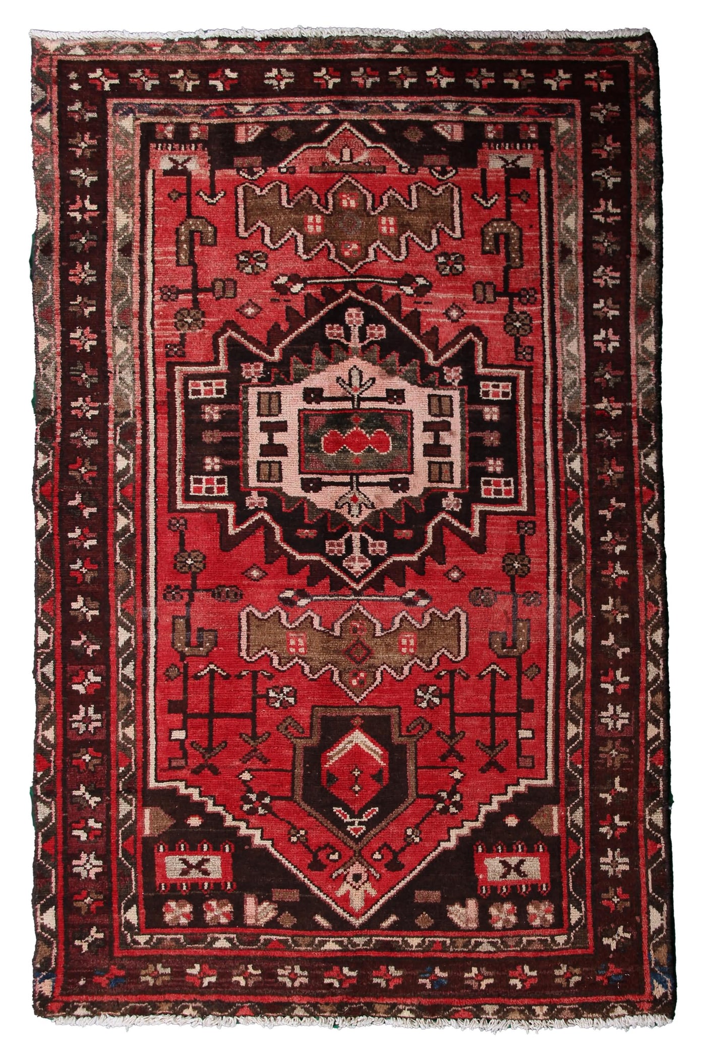 Vintage Zanjan Persian Rug – Sangria Labyrinth