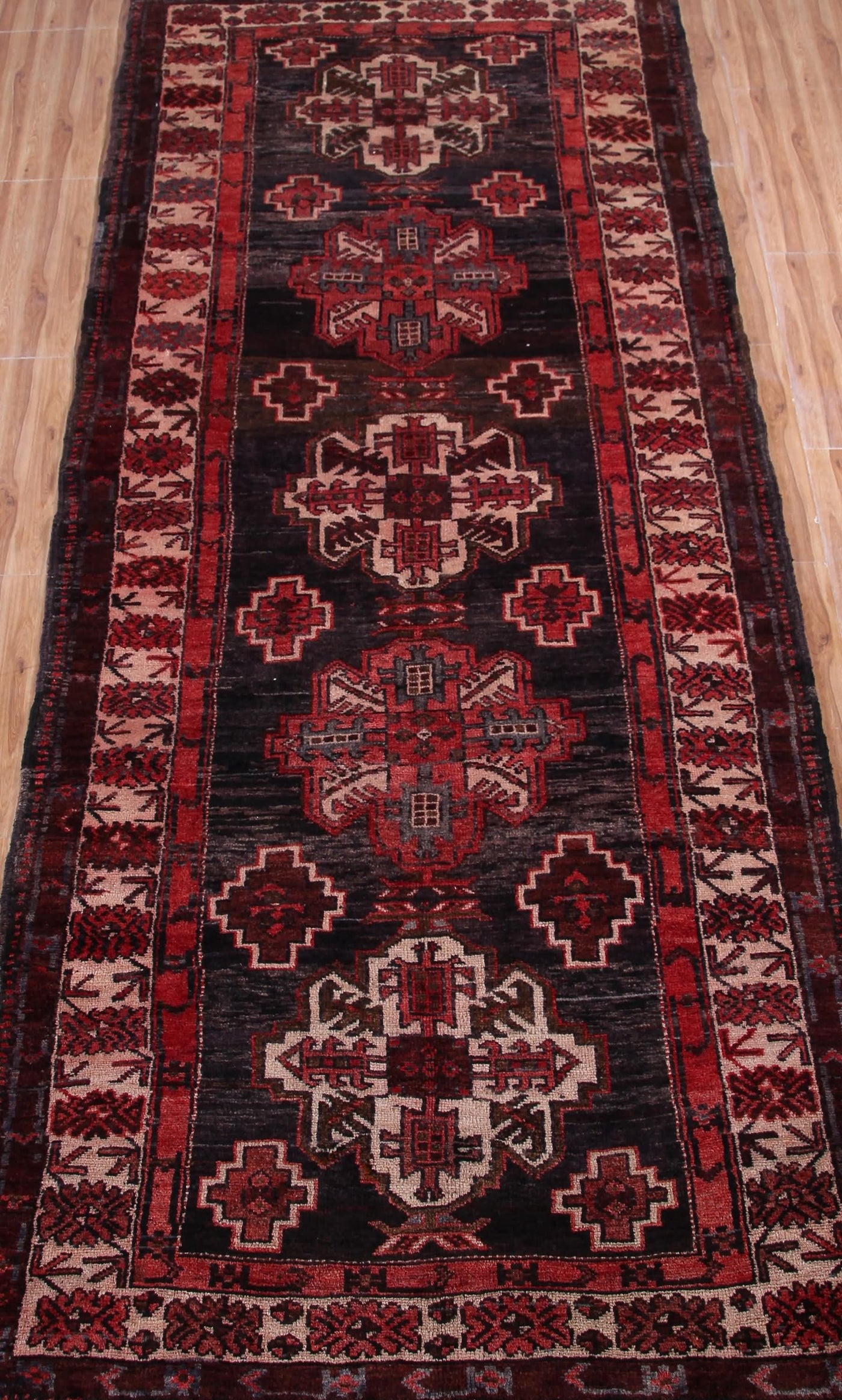 Vintage Lori Persian Runner Rug – Pomegranate Mandala