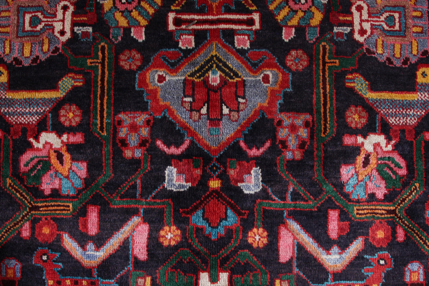Vintage Nahavand Persian Rug – Cerulean Labyrinth