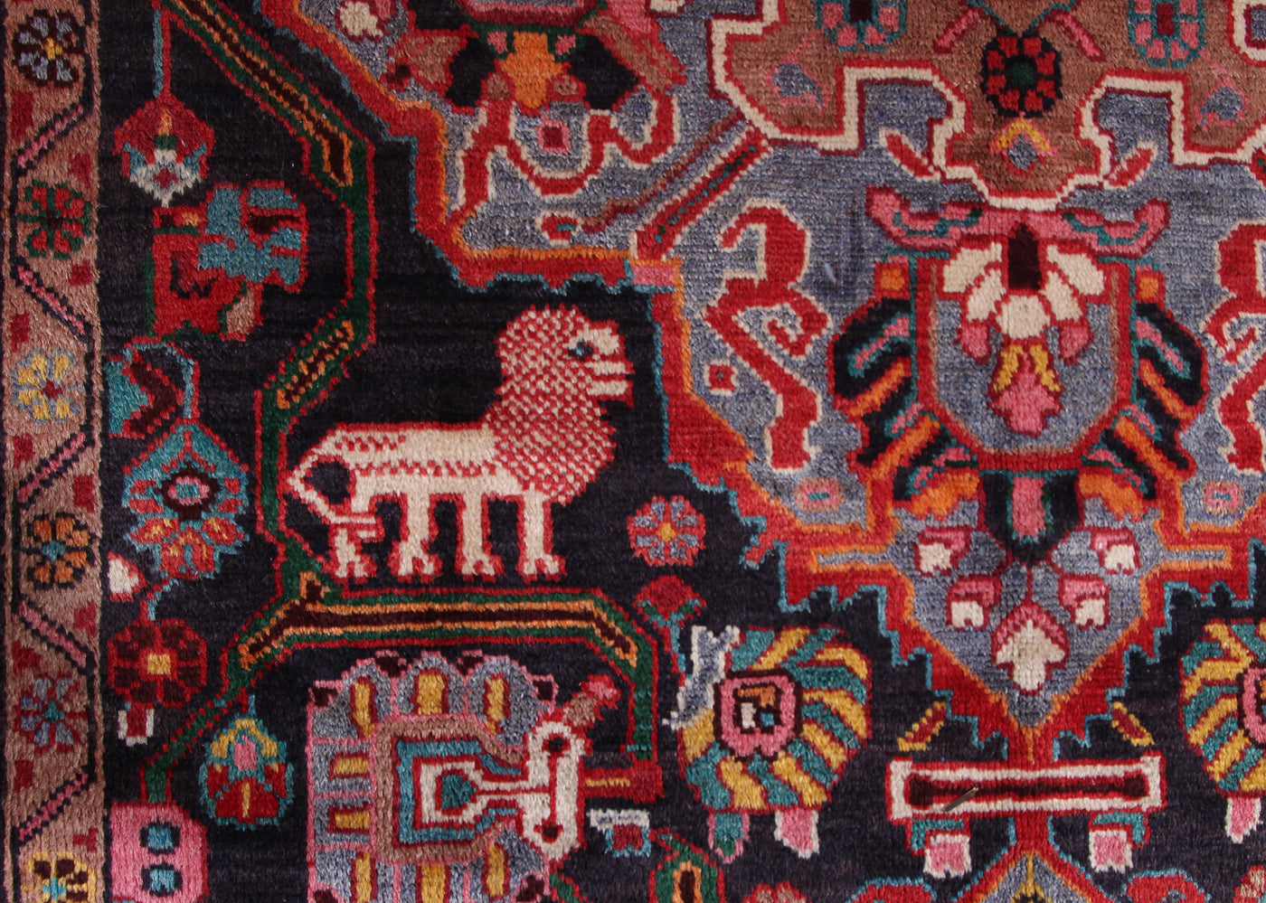 Vintage Nahavand Persian Rug – Cerulean Labyrinth