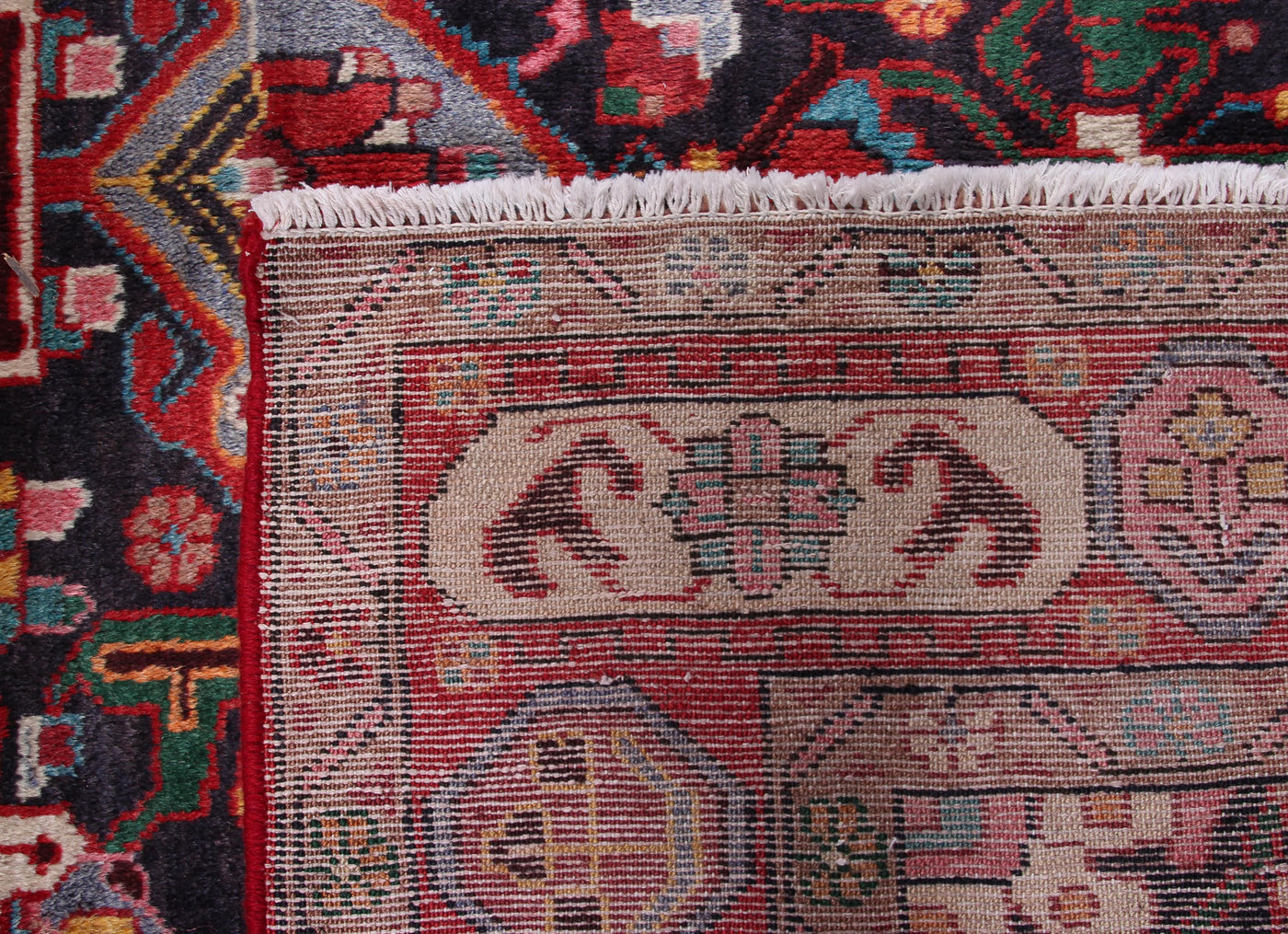 Vintage Nahavand Persian Rug – Cerulean Labyrinth