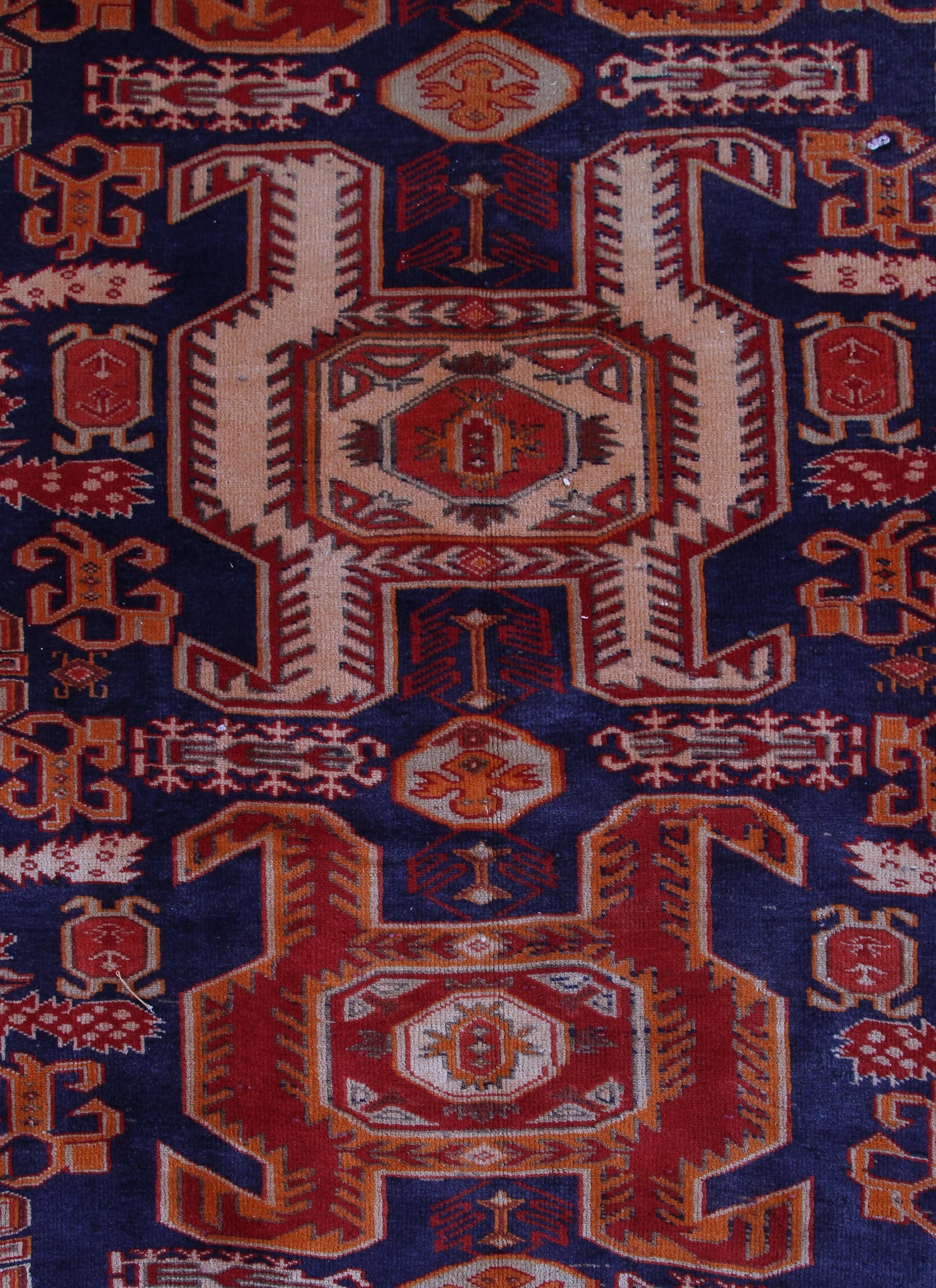 Vintage Ardabil Persian Runner Rug – Ruby Medallion