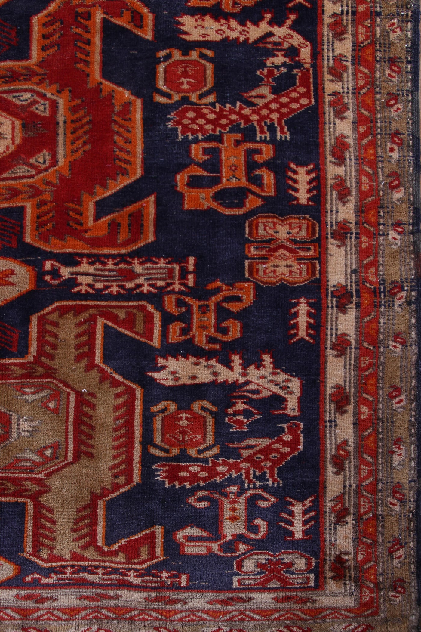 Vintage Ardabil Persian Runner Rug – Ruby Medallion