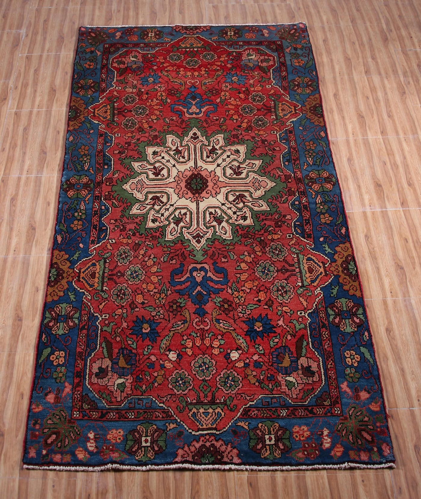 Vintage Nahavand Persian Rug – Vermilion Diamond