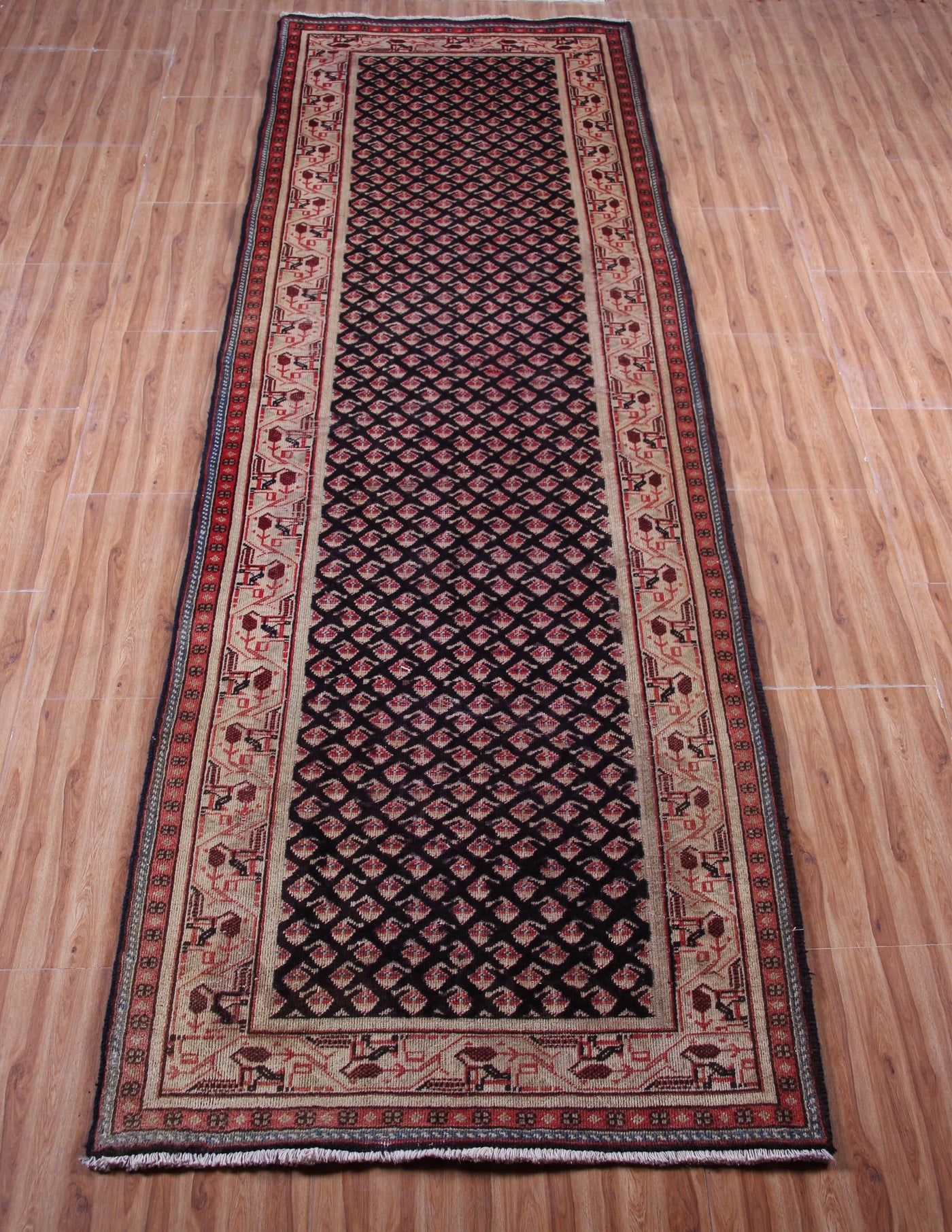 Vintage Arak Persian Runner Rug – Vermilion Cadence