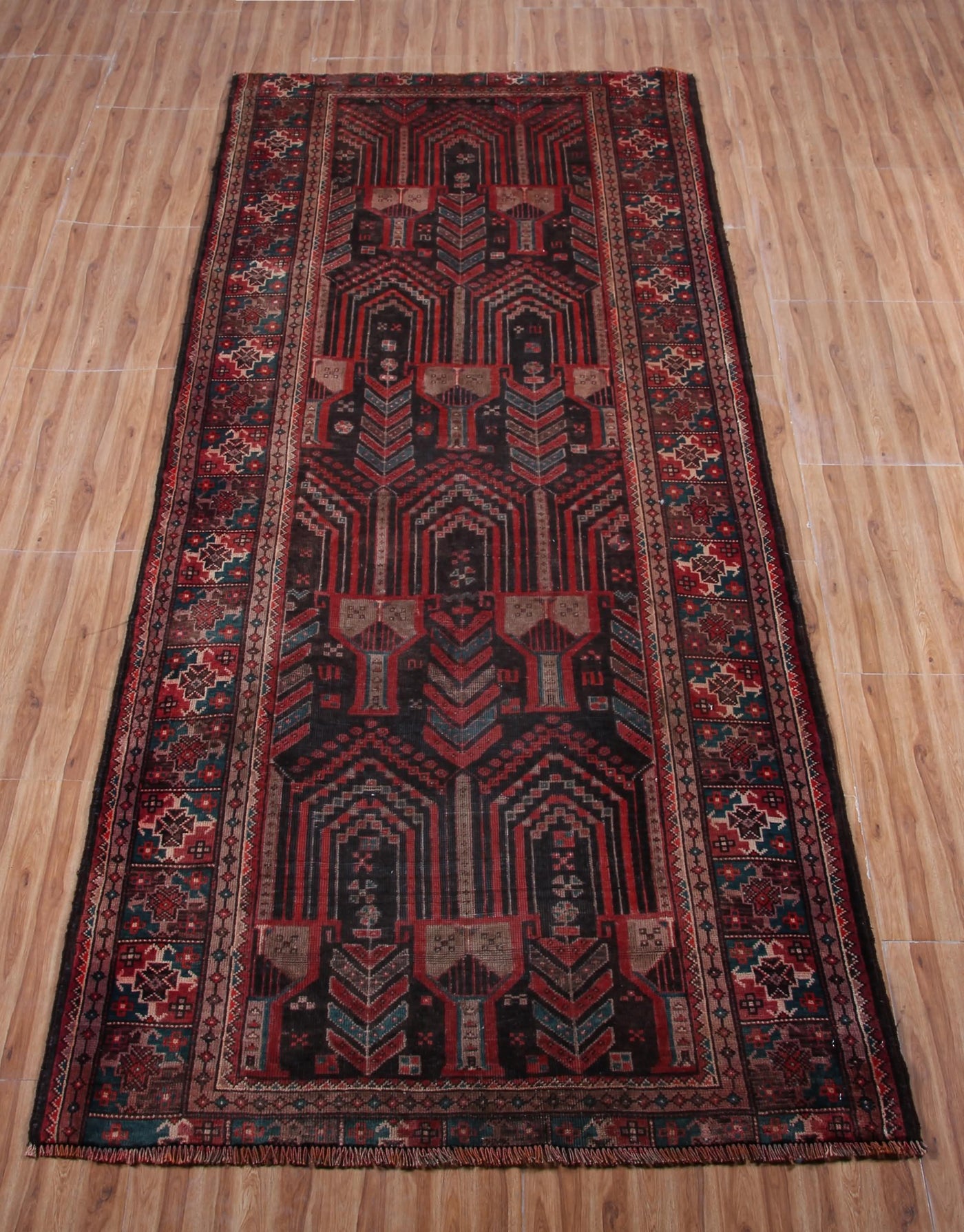 Vintage Baluchi Persian Runner Rug – Crimson Pathway