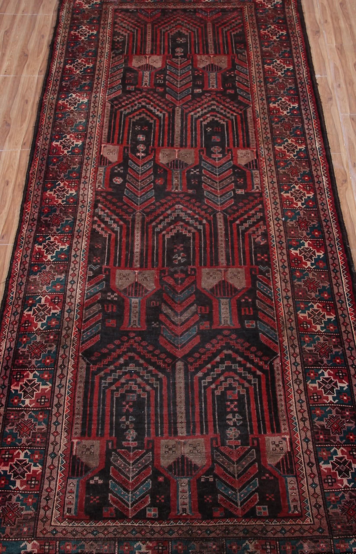 Vintage Baluchi Persian Runner Rug – Crimson Pathway