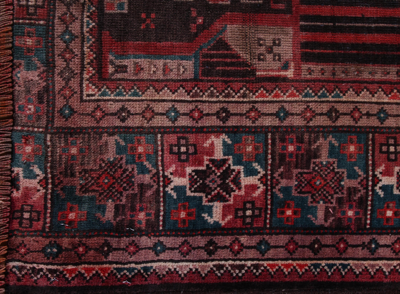 Vintage Baluchi Persian Runner Rug – Crimson Pathway