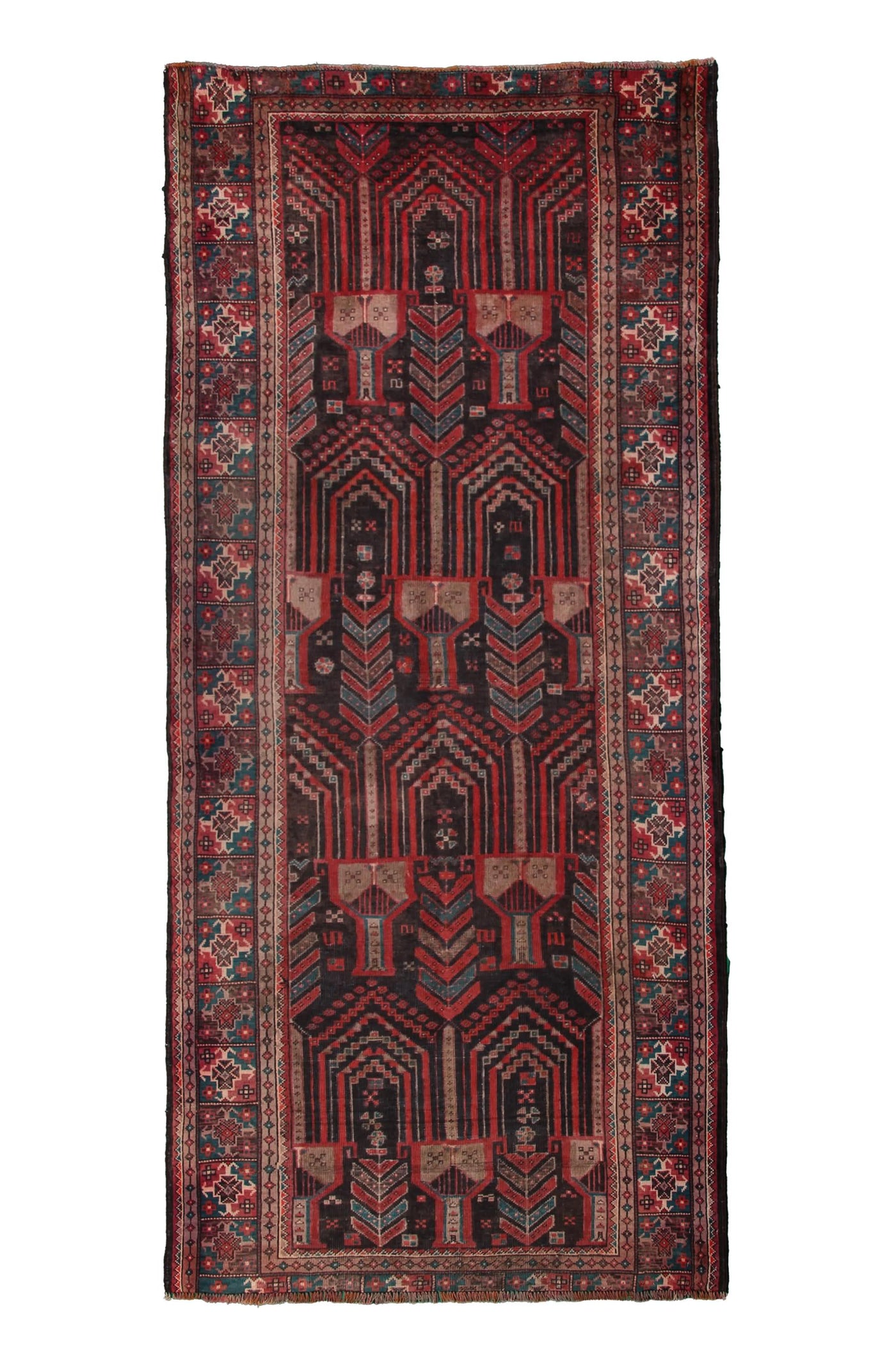 Vintage Baluchi Persian Runner Rug – Crimson Pathway