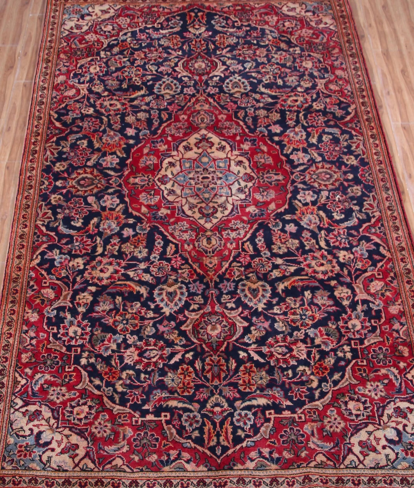 Vintage Kashan Persian Rug – Sangria Whisper