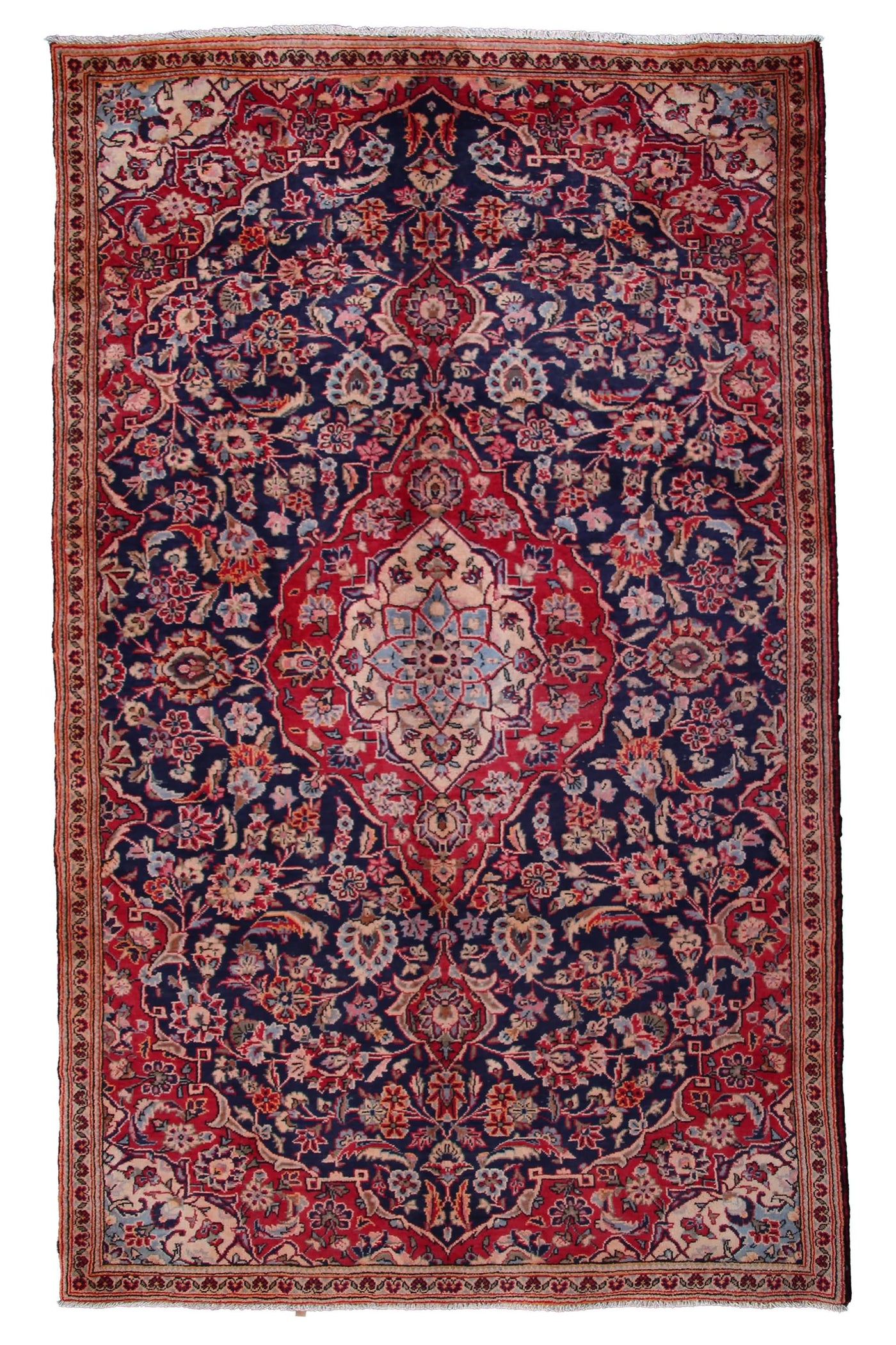 Vintage Kashan Persian Rug – Sangria Whisper