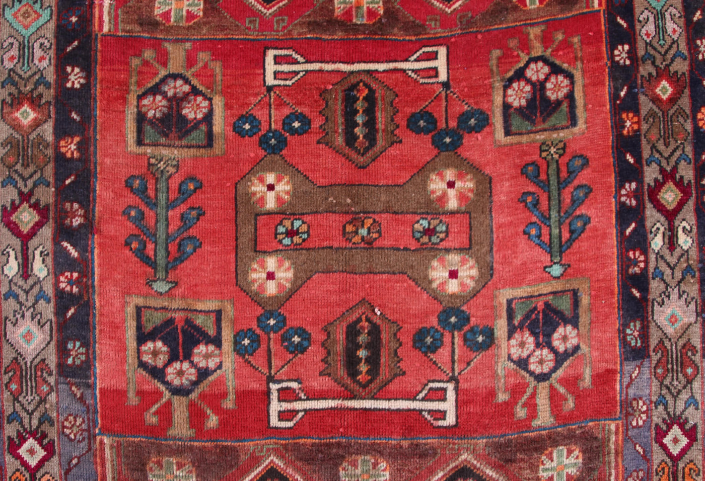 Vintage Kordi Persian Rug – Bone Lattice