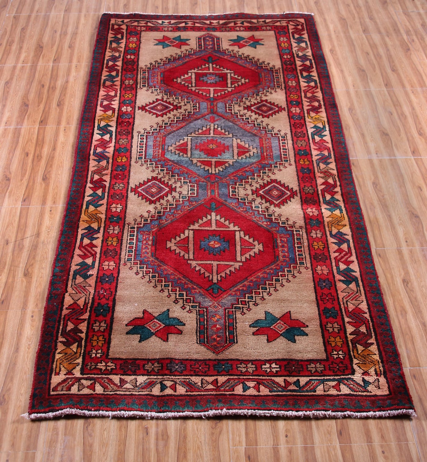 Vintage Ardabil Persian Rug – Sand Emblem