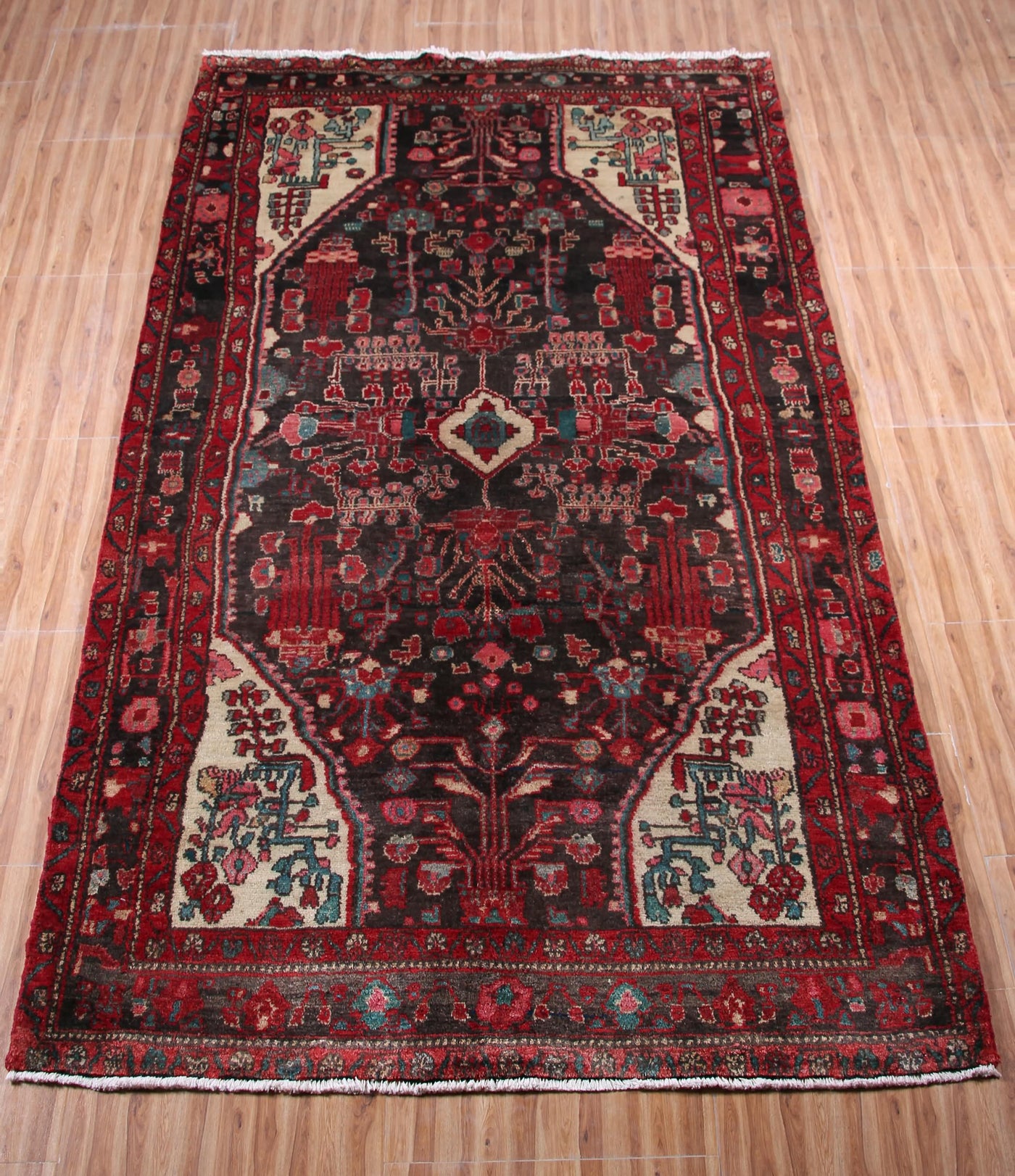 Vintage Nahavand Persian Rug – Graphite Panel