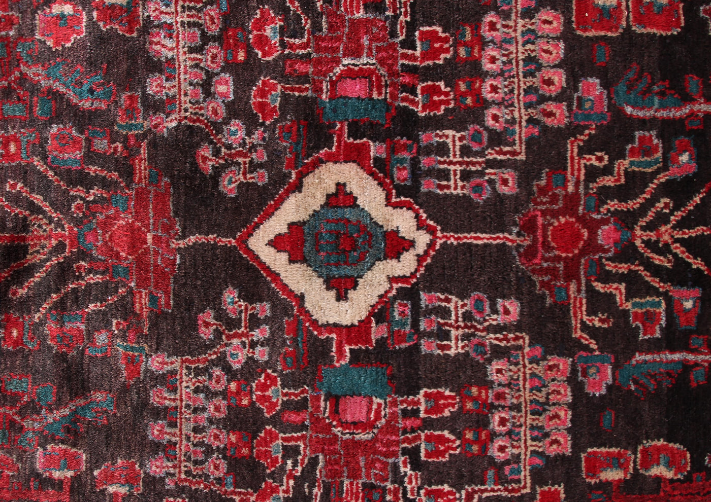 Vintage Nahavand Persian Rug – Graphite Panel
