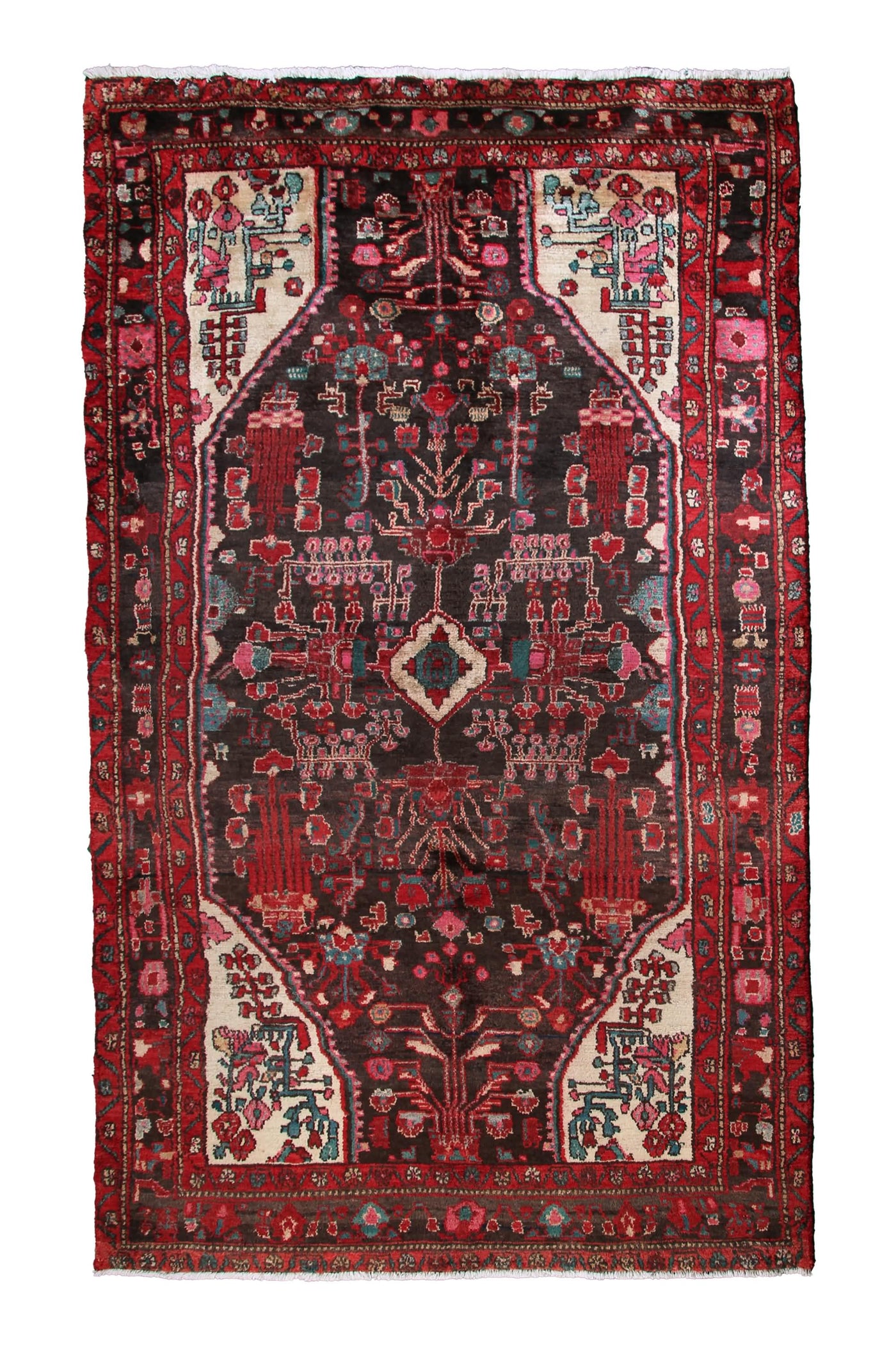 Vintage Nahavand Persian Rug – Graphite Panel