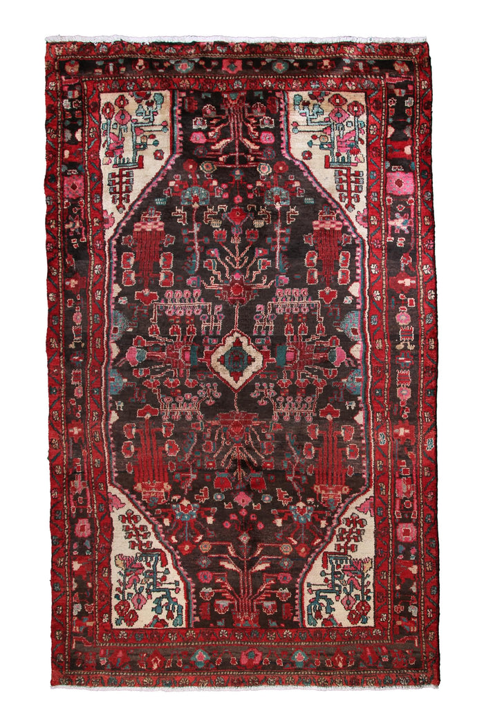 Vintage Nahavand Persian Rug – Graphite Panel
