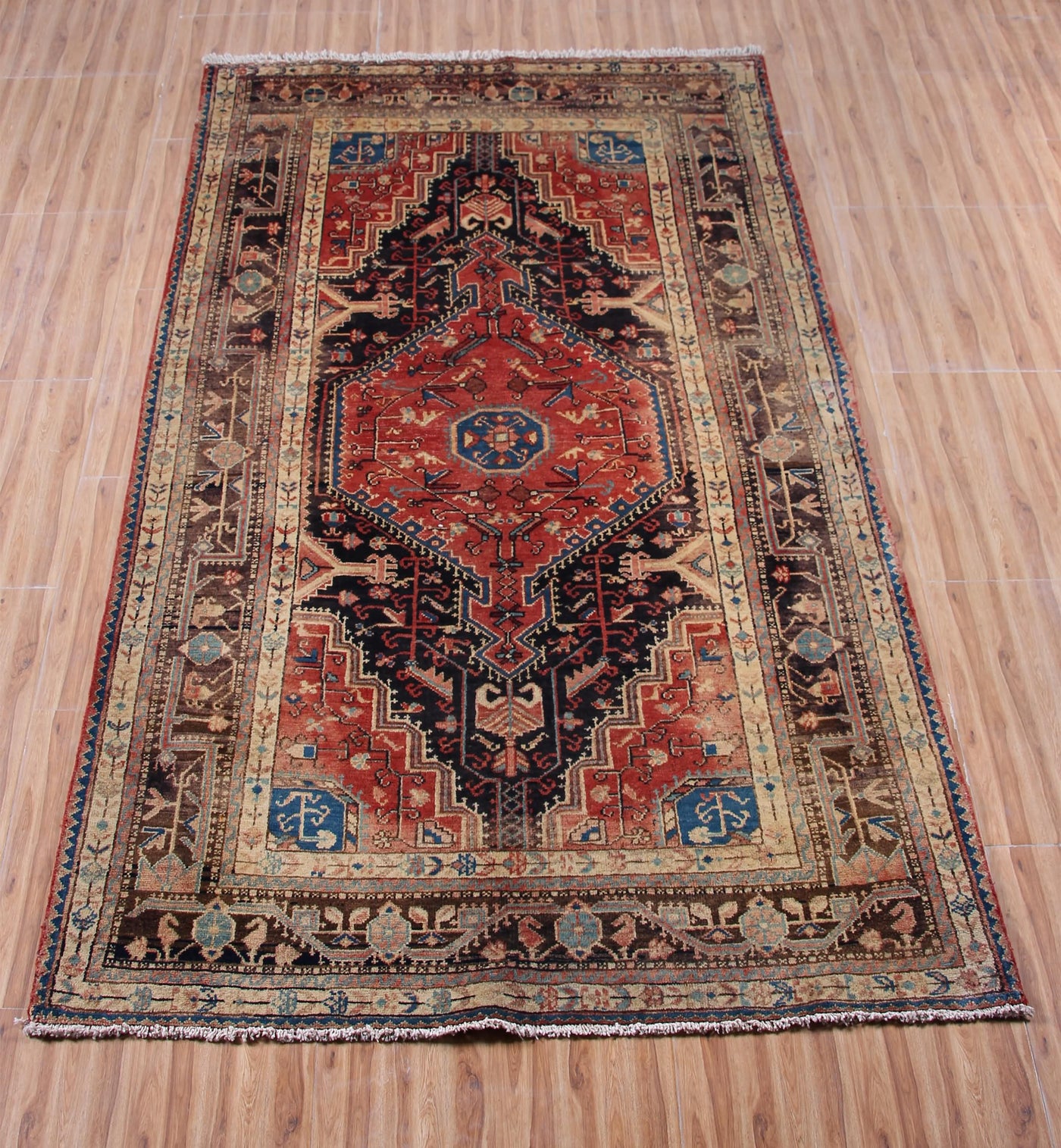 Vintage Tuyserkan Persian Rug – Azure Trellis