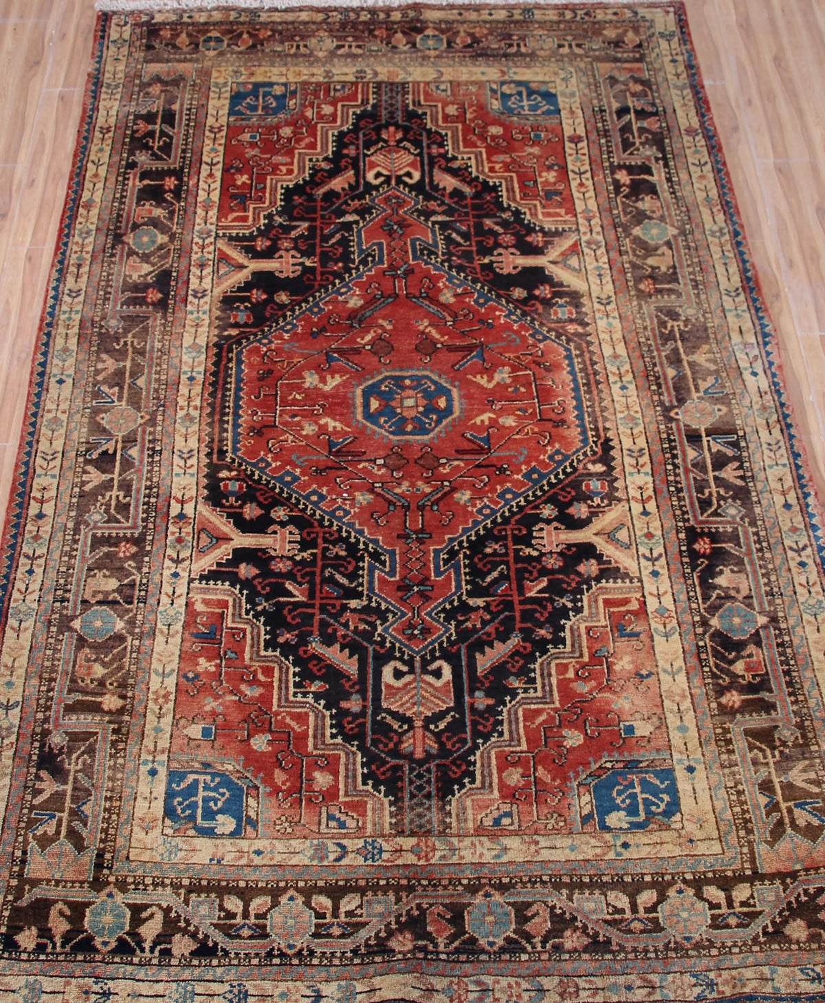 Vintage Tuyserkan Persian Rug – Azure Trellis