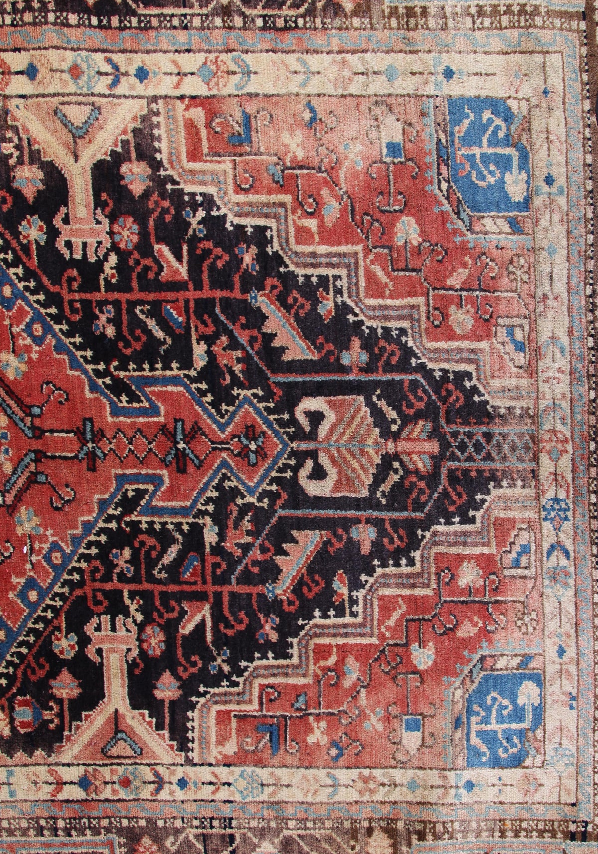 Vintage Tuyserkan Persian Rug – Azure Trellis