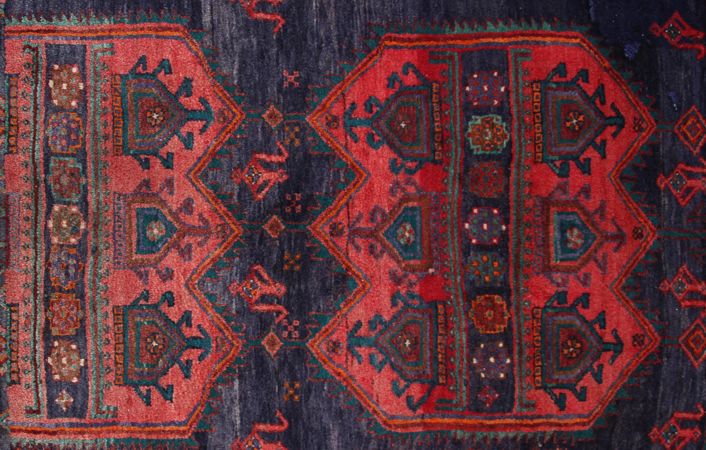 Vintage Kordi Persian Rug – Carmine Constellation