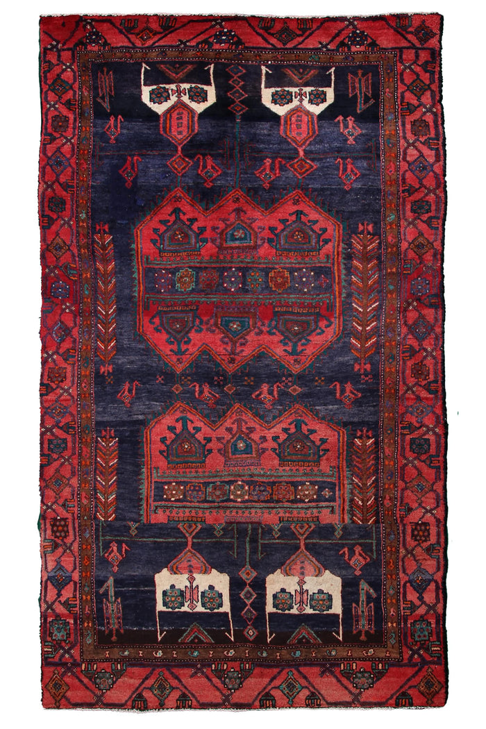 Vintage Kordi Persian Rug – Carmine Constellation
